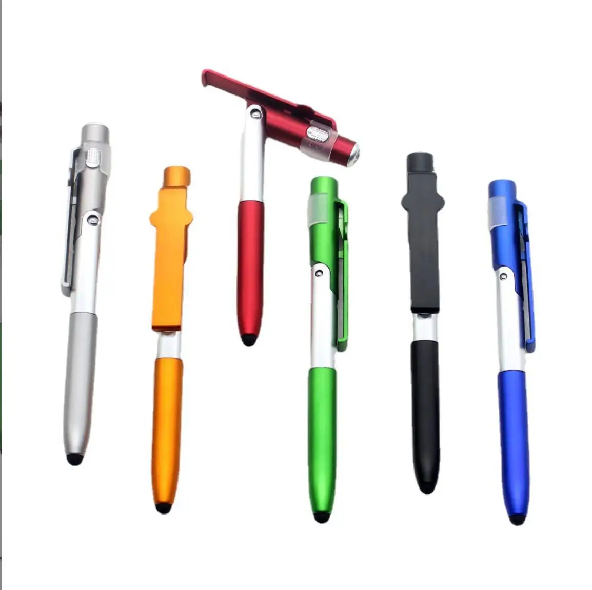 Best Gift 5-in-1 Light Touch Phone Holder Pen Custom Logo Business Promotional Hot Selling Plastic Pen 1.0mm Writing Width