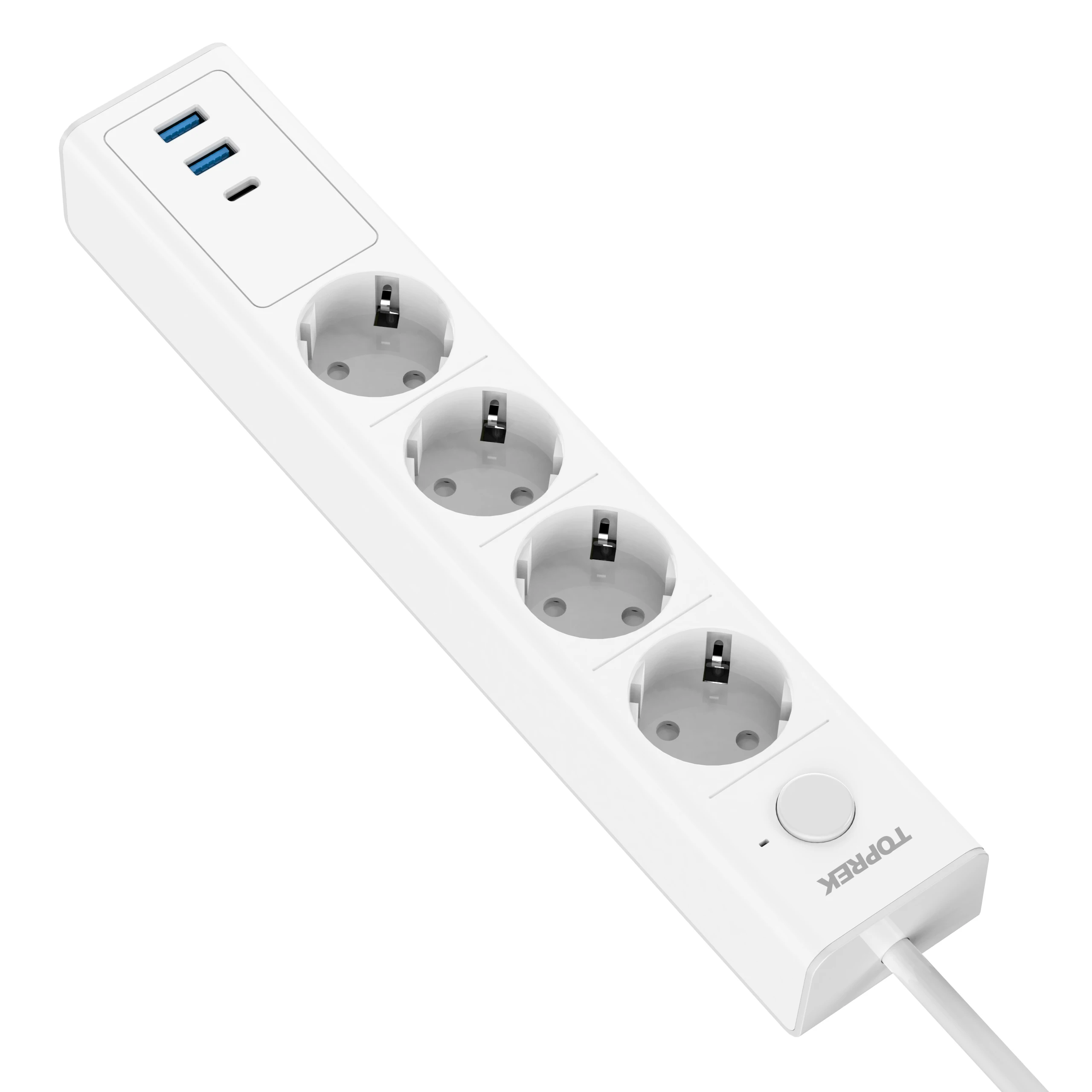 Home Office Electrical Supply Europe Extension Board Power Socket  4 Outlets With Type-C PD30W Fast Charging 16A 4000W MAX