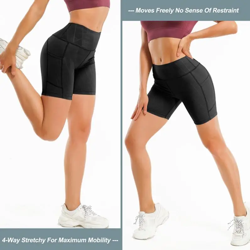 Women yoga sports shorts high waist super stretch summer running workout yoga biker shorts