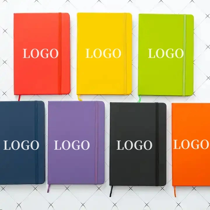 Wholesale Personalized A5 with Elastic Strap Hardcover Notebook Pu Leather Notebook Custom School Dairy Journal book