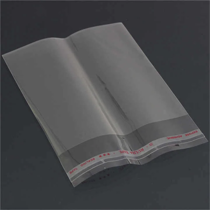 Transparent Resealable Self Sealing Plastic Poly Cpp Bopp Opp Self Adhesive Clear Plastic Opp Poly Packaging Opp Bag For Package