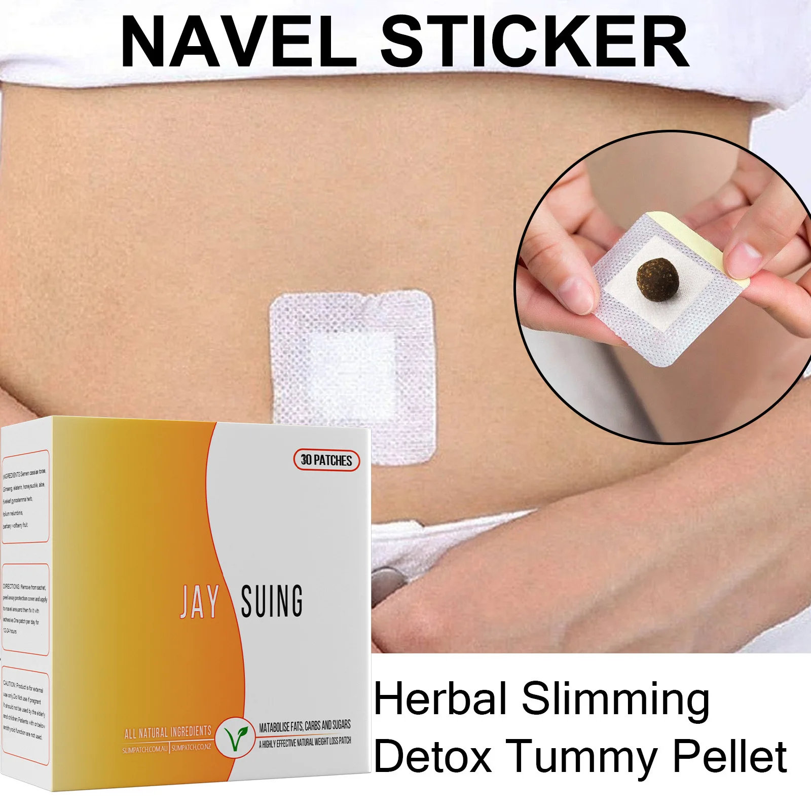 China Wholesale Jaysuing 30pcs/Pack Pellet Navel Slim Patch for Weight Loss