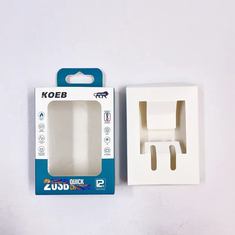 Wholesale transparent window box paper packing box charger data usb cable display boxes packaging