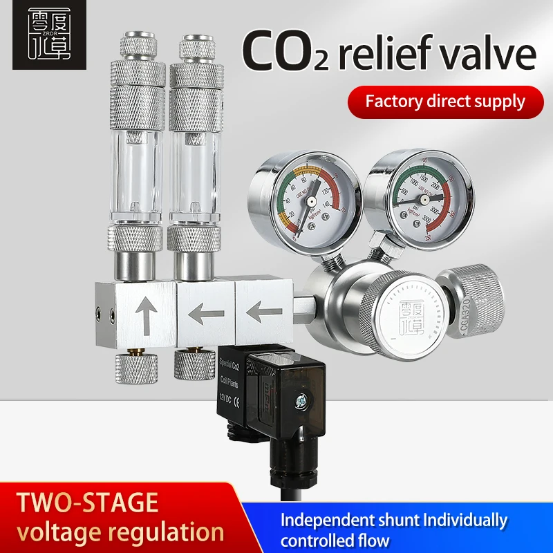 WYIN ZRDR K303C Aquarium CO2 Regulators With Check Valve Bubble Counter Magnetic Solenoid Valve