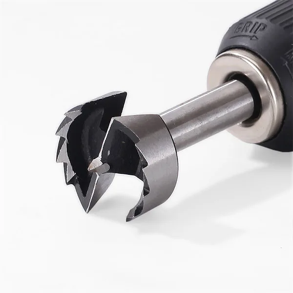 HK Round Shank 35mm Wood Boring Brocas Forstner Drill Bits with Saw Teeth for Woodworking