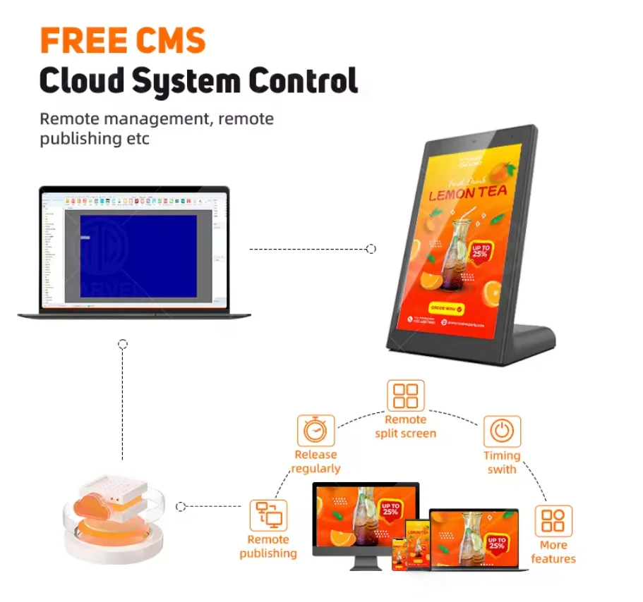 Desktop L Shape Portrait Screen Restaurant Touch POS Android Tablet with Android touch screen tablet