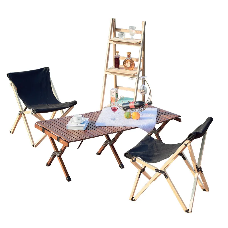 modern camping outdoor foldable solid wooden garden chairs nordic garden wood chair durable folding camping picnic wood chairs