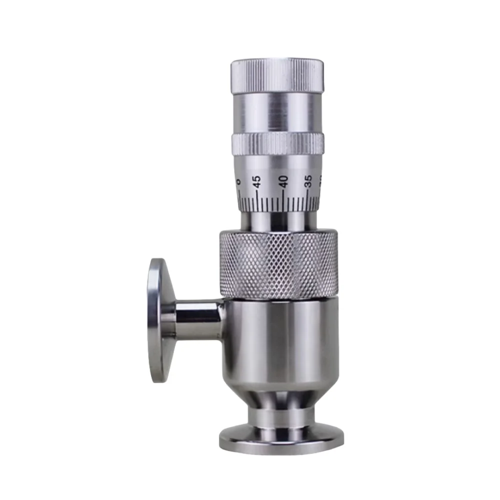 vacuum trimming valve manual driven Fine thread design high adjustment accuracy.DN0.8/1.2 KF16/CF16 flange