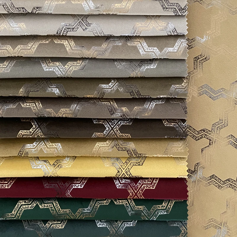 Best selling cheap golden bronzed holland velvet fabric for sofa 100% polyester fabric new design