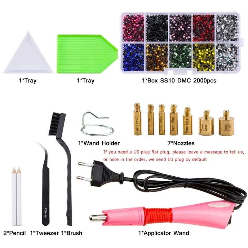 Factory Direct Sale Hot Fix Rhinestone Kit With Hot Fix Applicator Flat Back Rhinestones For Garment Shoes Dress