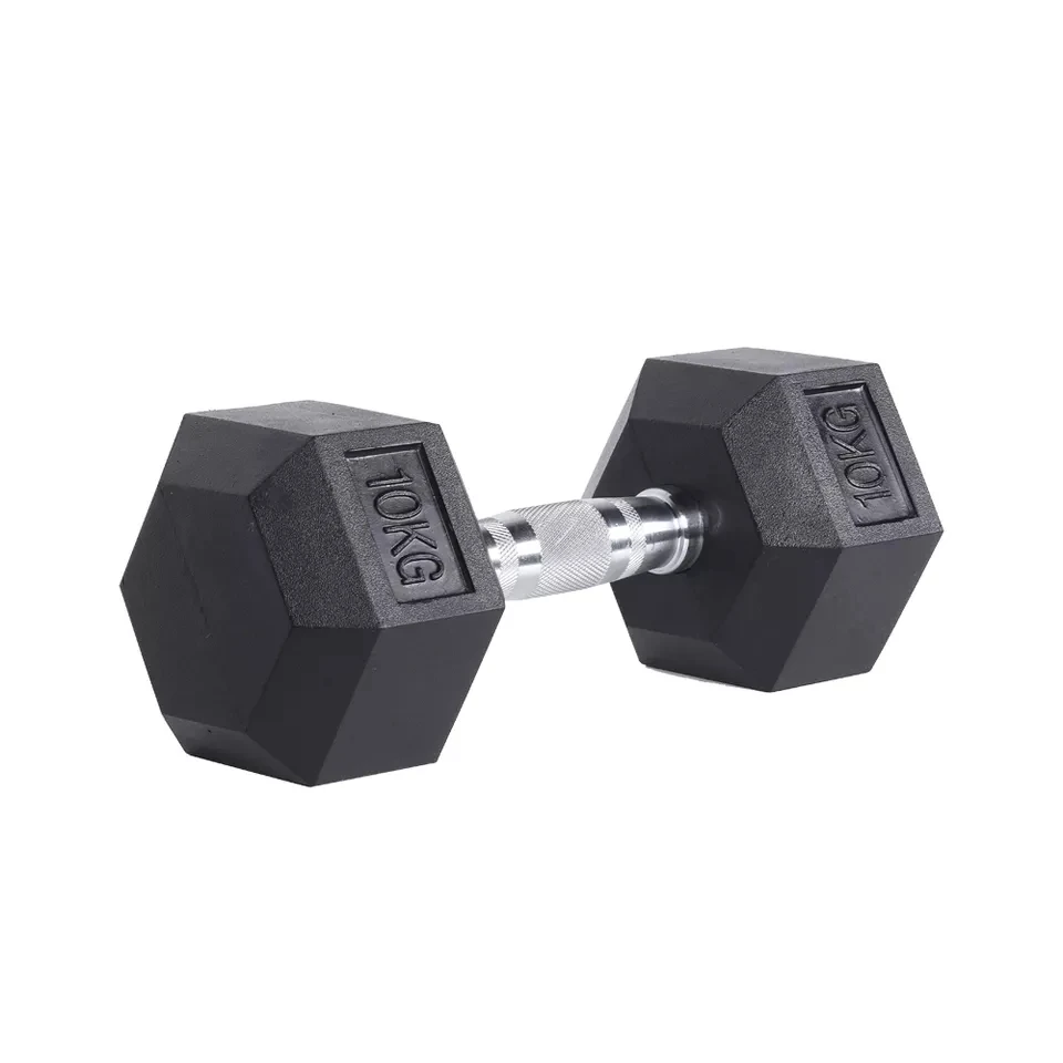 black rubber hexagonal dumbbells gym use 10 kg 40kg 50kg hex dumbbell set for sale