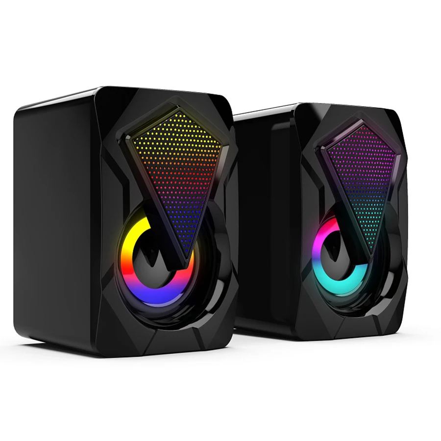 USB мини-динамик, супер сабвуфер, проводной цветной световой эффект RGB, настольный динамик BT, портативный динамик