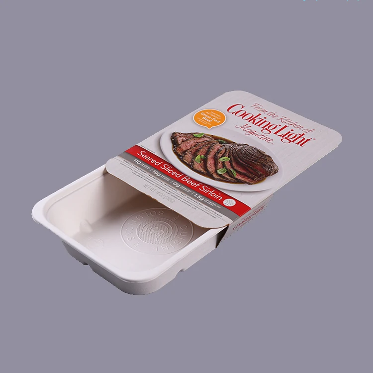
Disposable Biodegradable Sugarcane Bagasse Frozen Food Container Food Tray 