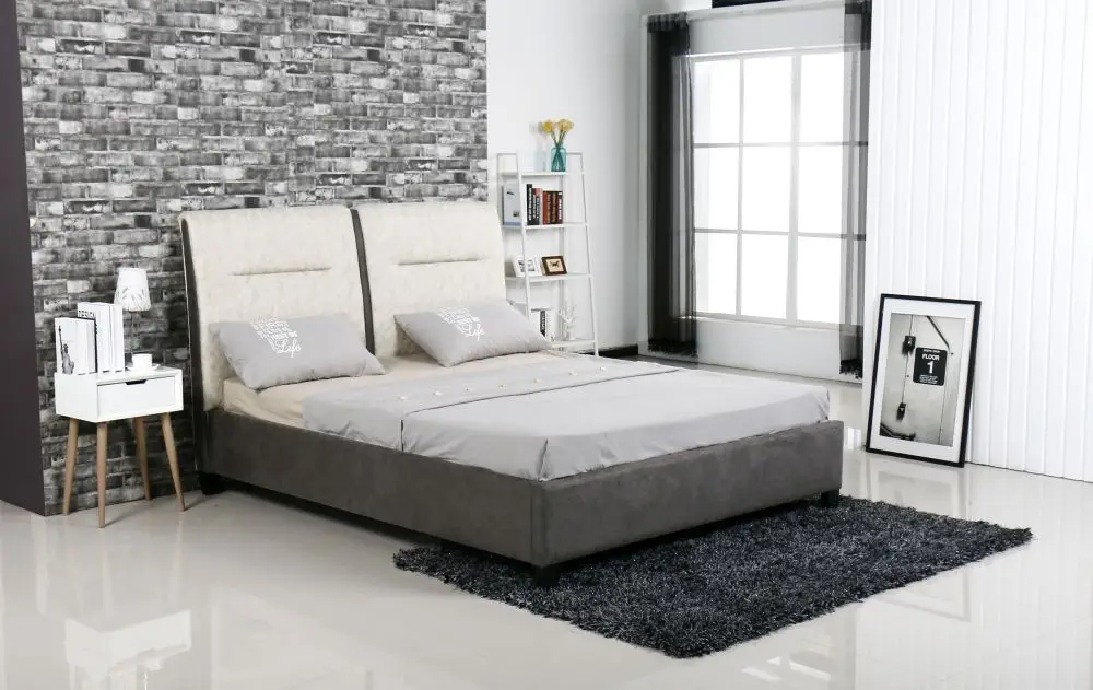 2024 China Factory Wholesale Price Luxury Double King Queen Full Size Bed Frame Low Platform Gas Lift Velvet Bed