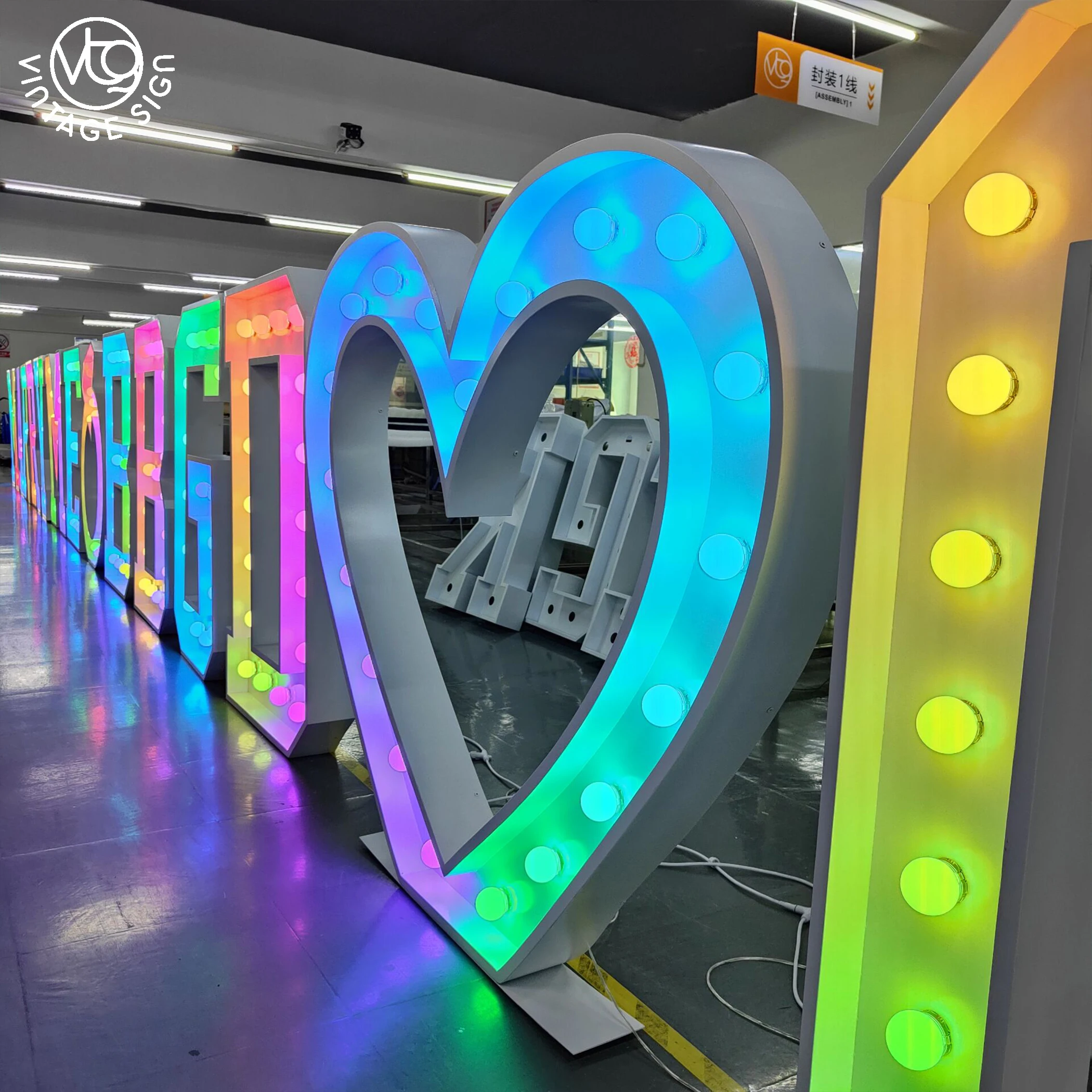 Love Letterst Hole-punch Letter Numbers With Lights Light Up Marquee 4ft Letter With Light Bulbs