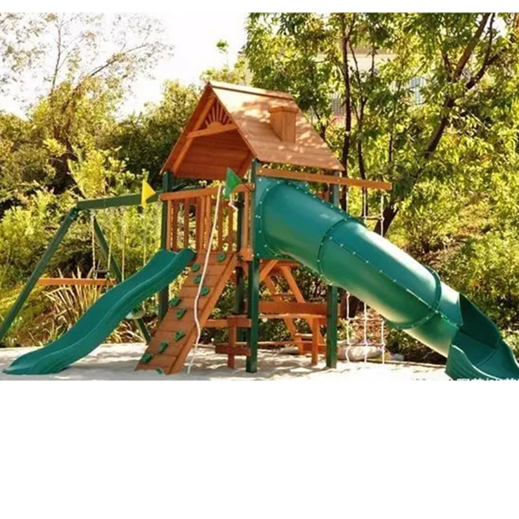 
Customized fine quality obstacle adventure outdoor wood playground 
