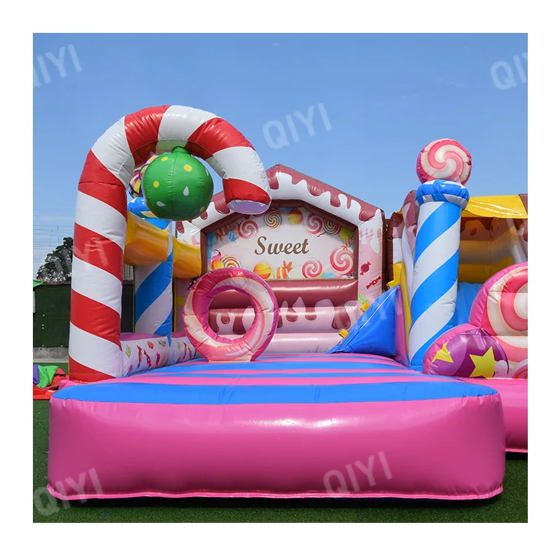 Professional Manufacture Cheap Inflatable Candy Land Bouncer Inflatable Bouncy Castle with Slide for Kids