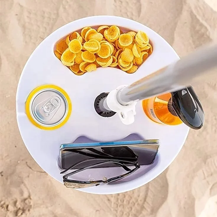 Plastic Beach Umbrella Table Sun Umbrella Table Beach Umbrella Holder Table Tray