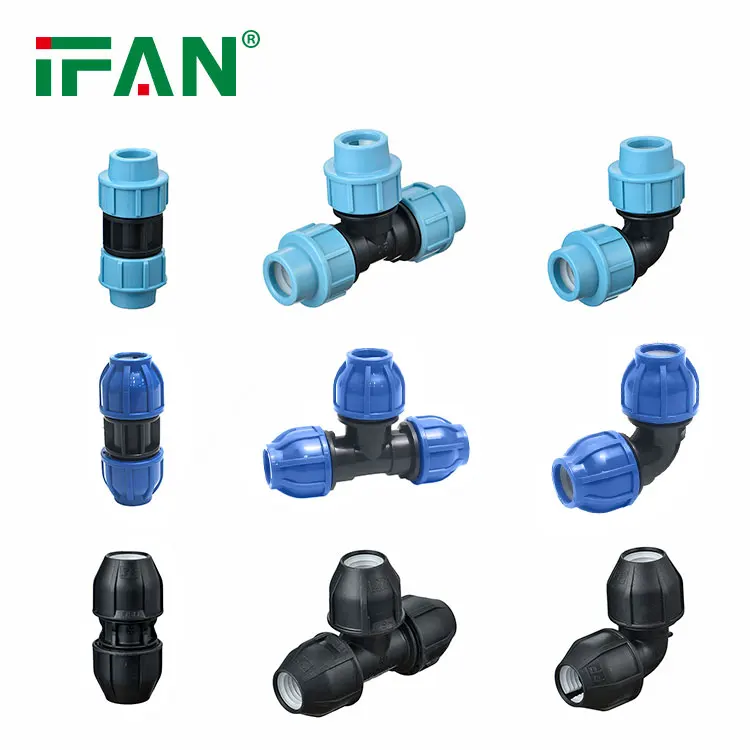 IFAN Manufacturer Poly Plumbing Fittings 16 mm Elbow Socket Union Irrigation Pipe HDPE Fittings