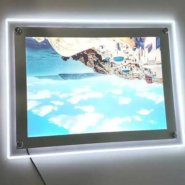 A1 A2 Ultra Slim Crystal LED Light Box Advertising Display A3 A4 Restaurant Menu Board Acrylic Photo Frame Poster Lightbox