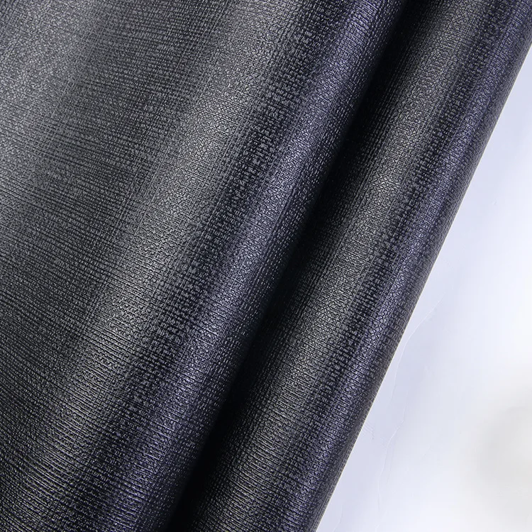 New Arrival Black 0.5 Thick Spunlace Cloth Linen Pattern Luggage Belt Sofa Artificial Pvc Leather