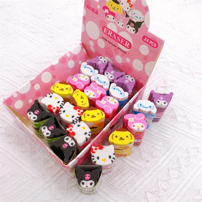 School Stationery Melody Eraser, Cute Long size Kuromi Eraser, Cartoon anime KT long eraser