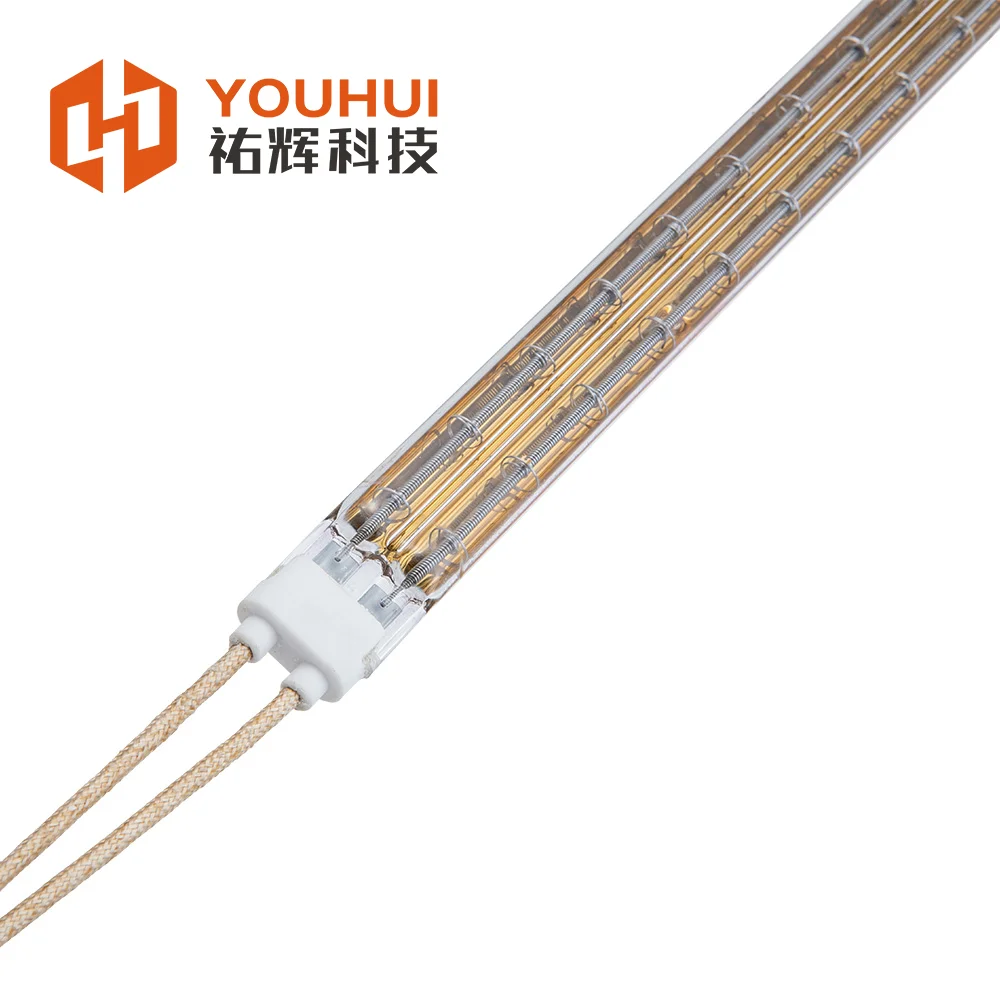 TC05 Semi gold-plated shortwave heater lamp tube customized infrared heating lamp tube
