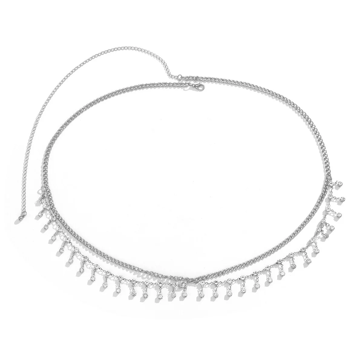 Rhinestone star butterfly Scratch Chain Belt Golden Silver Waist Chain Rhinestone Belly Chains Belt N240416