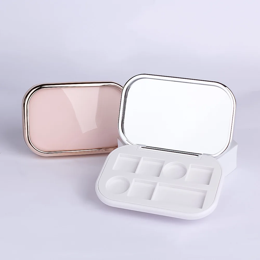 7 Color Empty Eyeshadow Case Plastic Private Label Eye Shadow Palette Irregular Packaging Makeup Plastic Container