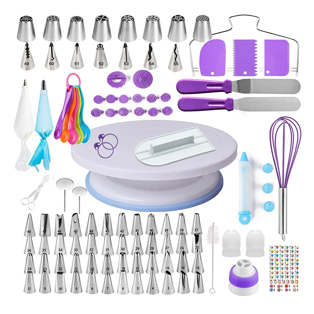 Hot Sale DIY baking supplies Cake Decorating Kit tools Piping Nozzles Coupler Cake Turntable, Pastries Revolving Cake Stand