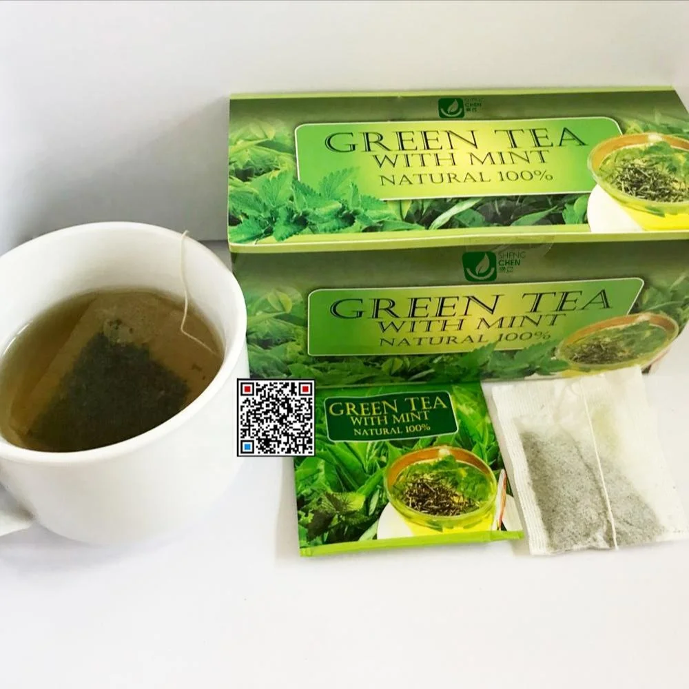 Anhui shengchen China Pure Mint Green Tea 2g*20 bags / The hot tea in winter Green Tea Bag with mint