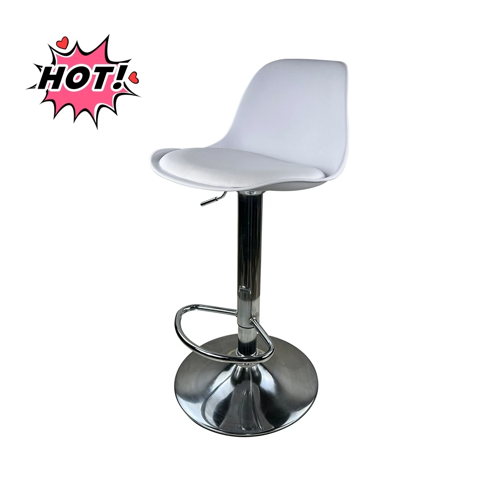 Wholesale Dining Room Furniture Bar Chair Bar Stool High Chair Modern Short Back PU Leather Cushion Bar Stools for Kitchen