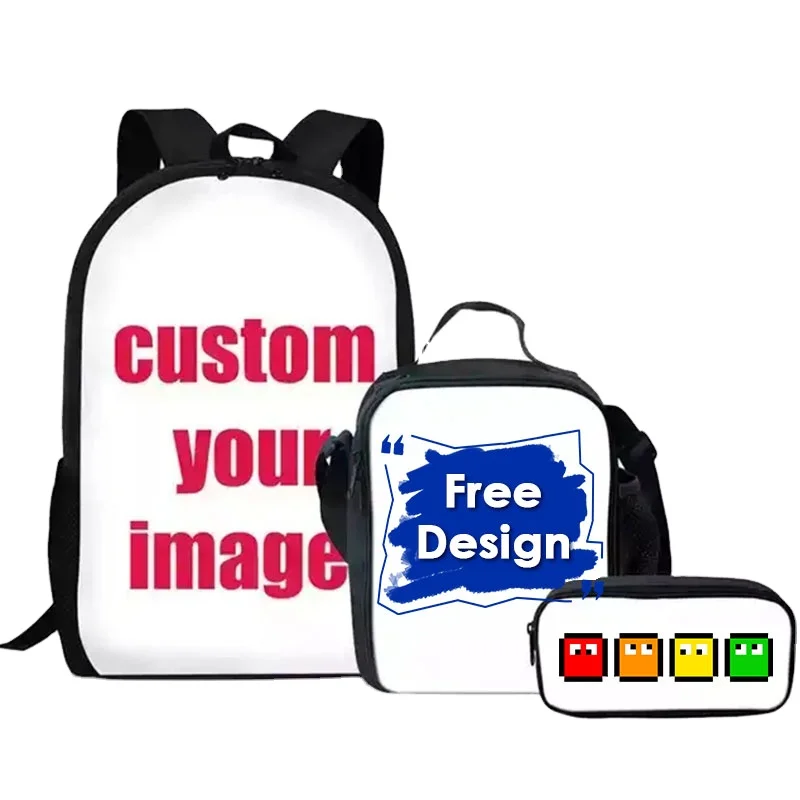 Wholesale Print On Demand Children School Bags for Boys And Girls Custom With Logo 3 Pcs/Set Student morrales