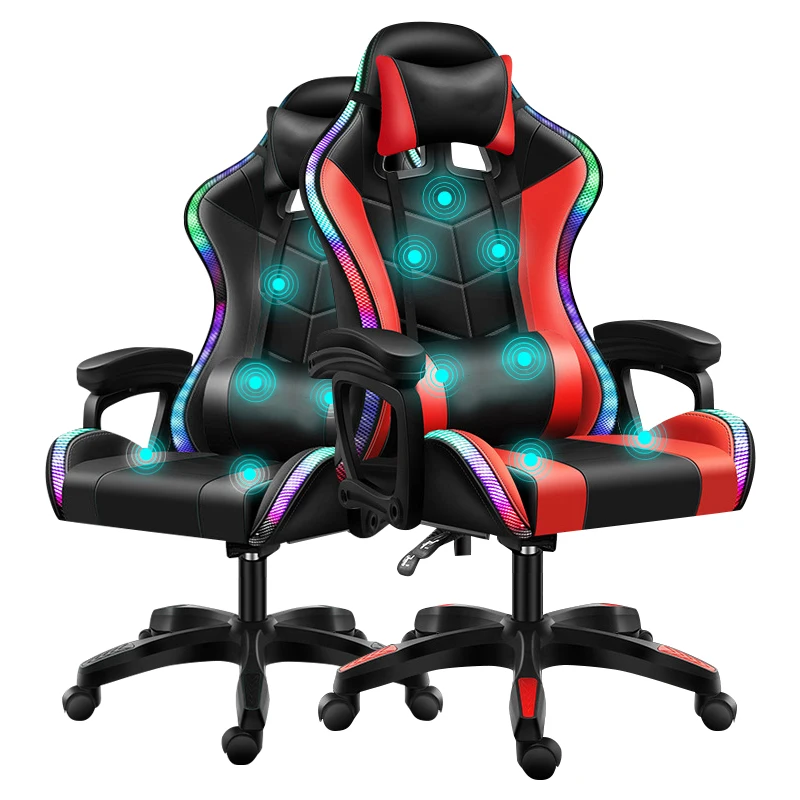 High Back Office Chair Leather Gaming Executive Desk Chair with Padded Armrests Ergonomic Swivel Silla Gamer with Lumbar Support