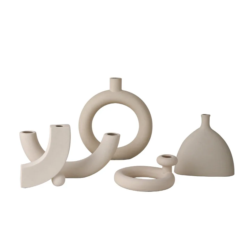 Geometric shaped ceramic vase in Bohemian style for home decoration, suitable for living room decoration vases