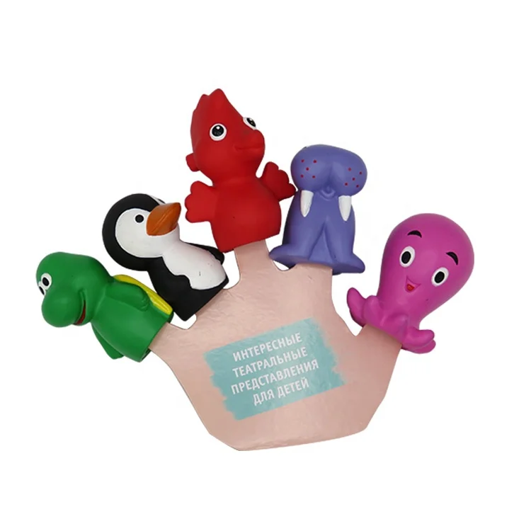 Customized Toddler Other Toy Animal Bath Baby Educational Toy Set Pre-Kindergarten Hand Sea Animal Finger Puppet for Toddler