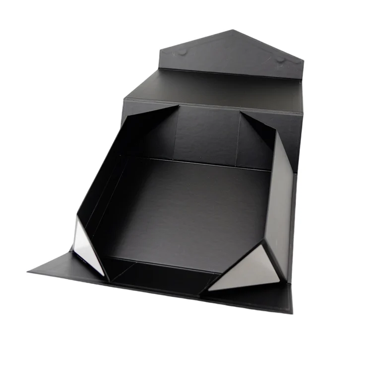 Custom Printed Logo Blank Black Folding Magnetic Shoe Clothing Paper Box Low MOQ Cardboard Kraft Box