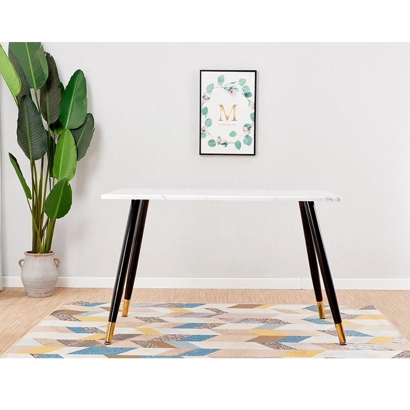 
High quality nordic furniture 4 dining chair modern fabric chair dining table set for hotel 