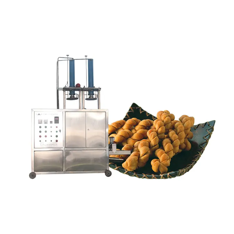 the best crispy snack food processing machine oil spraying dough twisting cutting machine dough twist maker machine