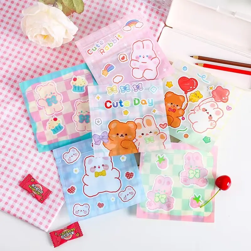 Latest Promotion Price Cartoon Bear PET CPP OPP Candy Biscuit Packaging Bag Transparent Mini Cookie Ziplock Bag