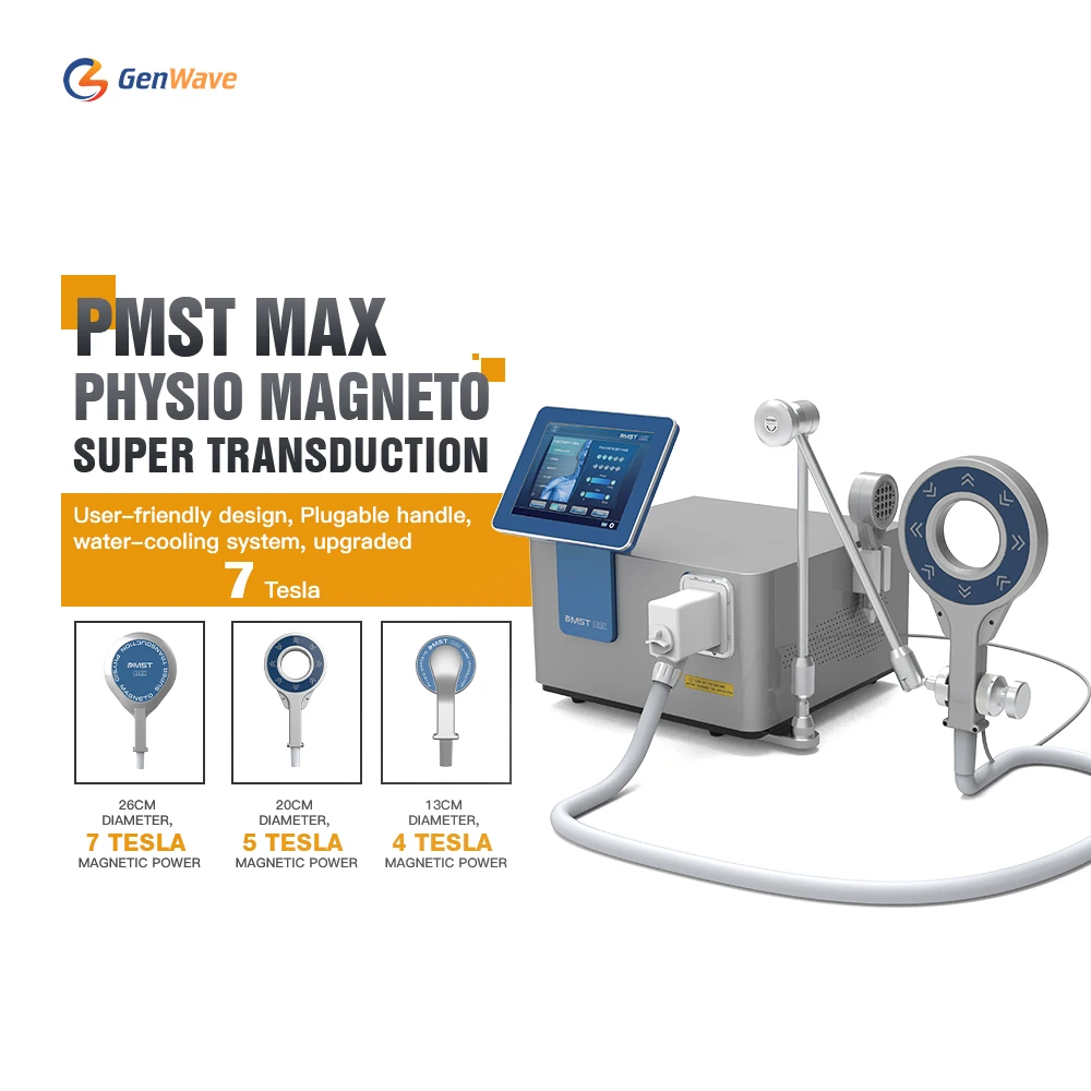 Two Replaceable Handle Professional Physio Magneto PEMF PMST MAX Magnetic Therapy Machine Pain Relief Physiotherapy Device