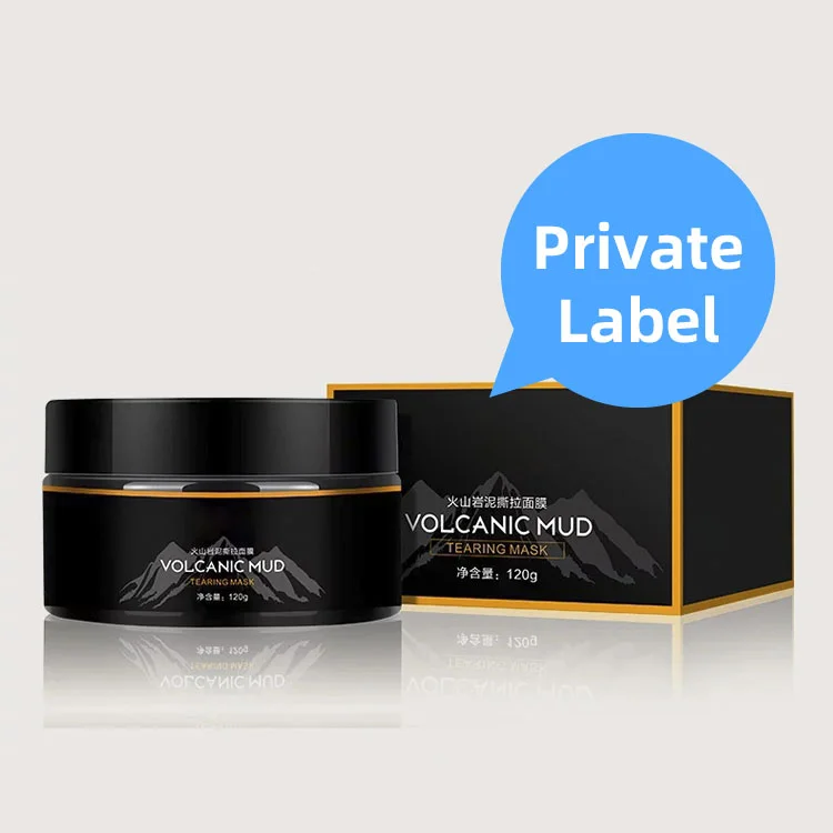 
Оптовая продажа, карбонированная активированная маска для лица из черного натурального органического вулканического угля, глиняная маска для лица 