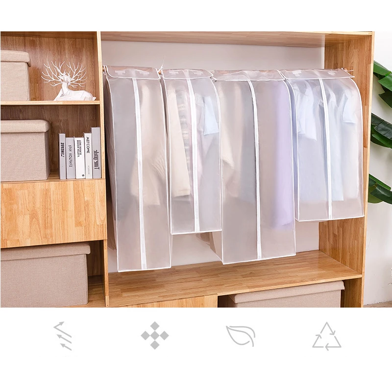 PEVA Clothes Dust Cover Fabric Case suit cover for Home Household Hanging-type Coat Suit Protect Storage Bag Wardrobe hanger