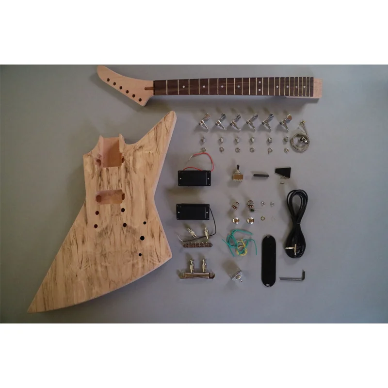 Afanti Set In Mahogany Body with Spalted Maple Veneer Electric Guitar Kit