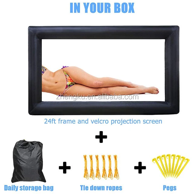 Popular Blow Up TV Screen Inflatable Projection Screen Outdoor 24ft Cinema Movie Screen Inflatable Design