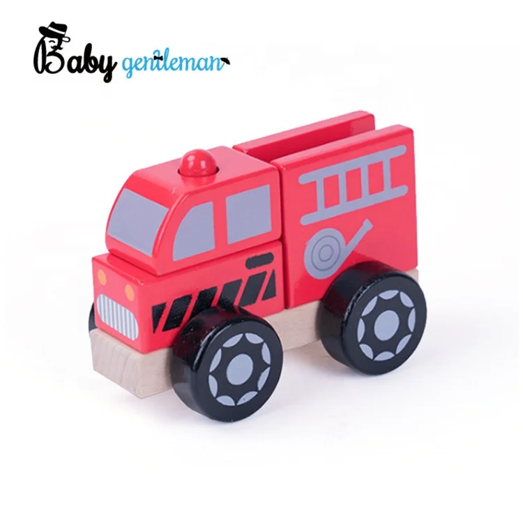 2023 Top sale playing wooden police car toy mini vehicle model for kids Z04434A