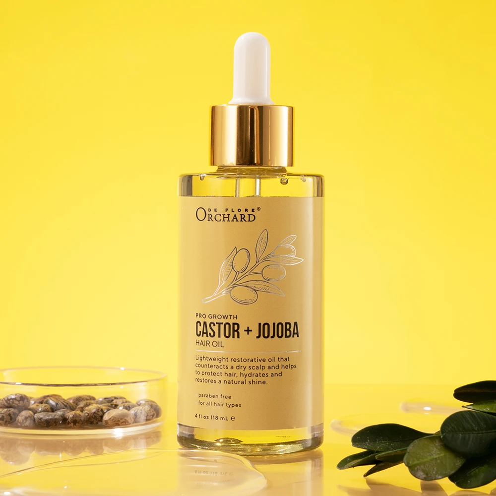 Customized Private label Hair Nourishing Hydrating Pro Growth Castor+Jojoba Hair Oil