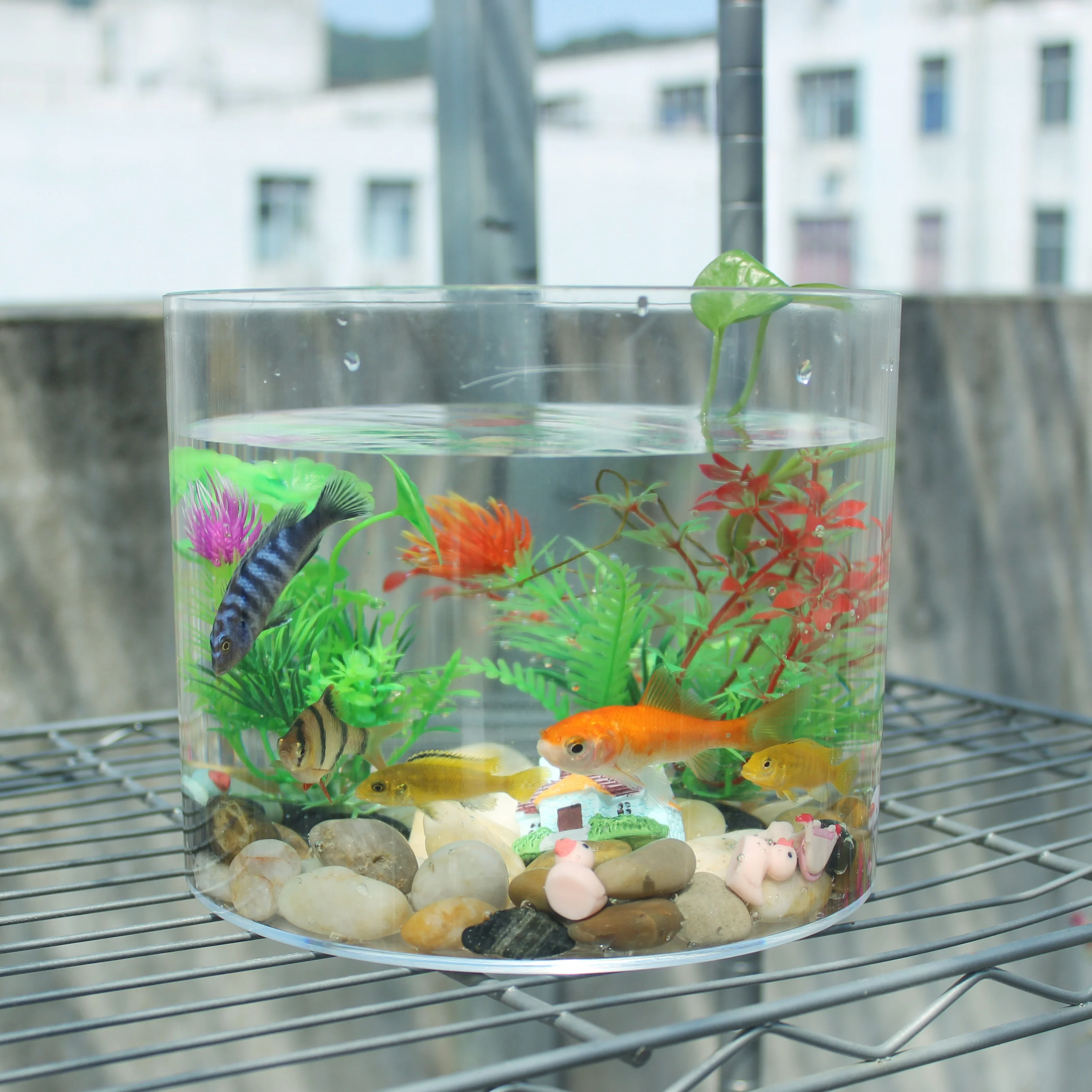 
NAXIALI Fish Aquarium Decoration Stone Table Aquarium Fish Tank Acrylic Aquarium Water Pump Fish Tank 