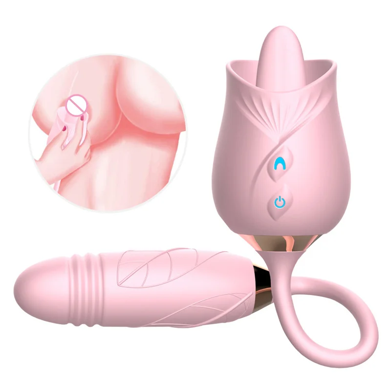 2022 New Rose Vibrator Sexy Toys for Women with 7 Intense USB Magnetic Charging Tongue Sucking Vibrator Adult Sex Rose Toys