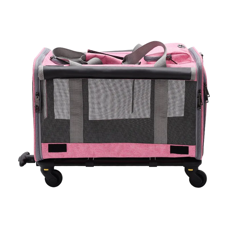 Wholesale Pet carriers and stroller with with 4 wheels and a telescopic handle for dogs cats